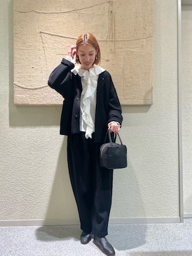 「アイテム（ノーカラージャケット）」を使った、およぴさん（レディース・164cm）の冬コーディネート