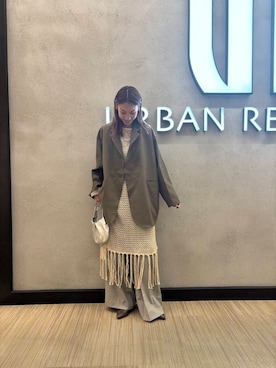 「アイテム（その他アウター、ブラウン系）」を使った、およぴさん（レディース・164cm）の秋コーディネート