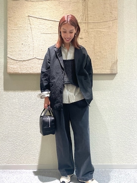 「アイテム（トートバッグ）」を使った、およぴさん（レディース・164cm）の秋コーディネート