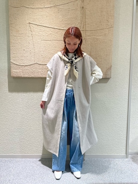 「アイテム（バンダナ/スカーフ）」を使った、およぴさん（レディース・164cm）の秋コーディネート