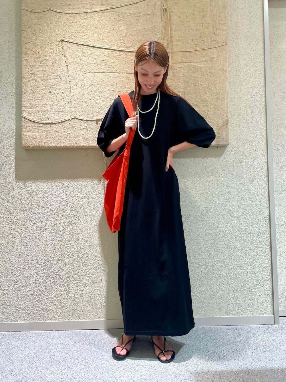 2サイズ展開』コクーンスリーブストレートワンピースを使った人気