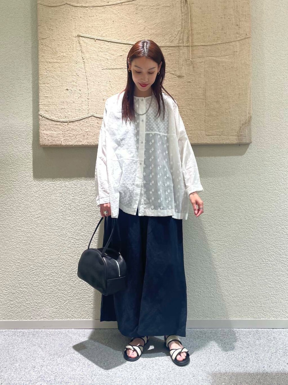 2WAY仕様』 ジャガードパッチワークブラウスを使った人気ファッション