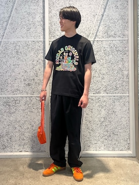 「バルーンパンツ」｜「アイテム（ショルダーバッグ）」を使った、s.hさん（メンズ・173cm）の夏コーディネート
