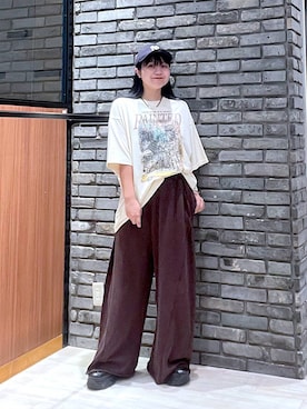 「PAGEBOY（ページボーイ）のサイドタックルーズウラケパンツ/イージーパンツ【4color・2size】（スウェットパンツ）」を使った、keinnna79さん（レディース・160cm・20代）の夏コーディネート