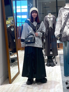 「PAGEBOY（ページボーイ）のラインフリンジティアードスカート/フリルスカート【ウエストゴム・ストレスフリー】（スカート）」を使った、keinnna79さん（レディース・160cm）の秋コーディネート