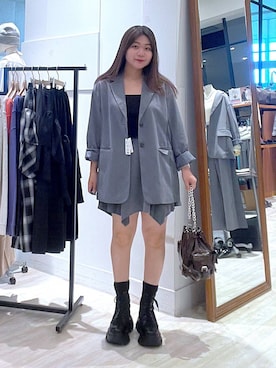 「PAGEBOY（ページボーイ）の【セットアップ対応】チェックMIXジャケット 《2サイズ展開》（テーラードジャケット）」を使った、keinnna79さん（レディース・160cm）の秋コーディネート