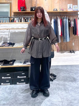 「PAGEBOY（ページボーイ）のプラットチャンキースニーカー【3サイズ展開・軽量】（スニーカー、ブラック系）」を使った、keinnna79さん（レディース）の春コーディネート
