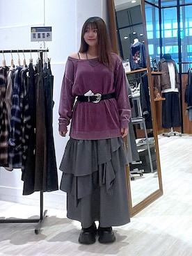 「PAGEBOY（ページボーイ）の【ステンレス素材】ロングボールチェーンネックレス（ネックレス）」を使った、keinnna79さん（レディース・160cm）の秋コーディネート