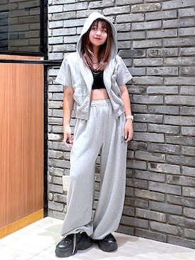 「アイテム（スウェットパンツ）」を使った、keinnna79さん（レディース・160cm）の夏コーディネート