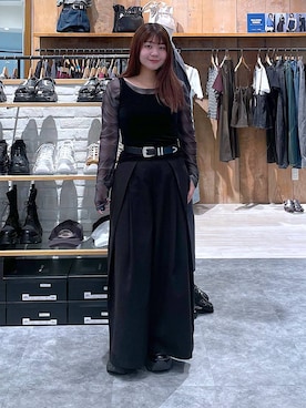 「PAGEBOY（ページボーイ）のMEGAワイドスラックス（スラックス、ブラック系）」を使った、keinnna79さん（レディース）の夏コーディネート