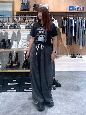 「PAGEBOY（ページボーイ）のコラージュT/半袖Tシャツ（Tシャツ/カットソー、ブラック系）」を使った、keinnna79さん（レディース）の夏コーディネート