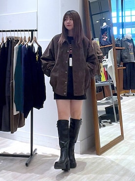 「PBLIM（ページボーイリム）の《UNISEX》ソフトスウェードブルゾン（ブルゾン）」を使った、keinnna79さん（レディース・160cm）の秋コーディネート