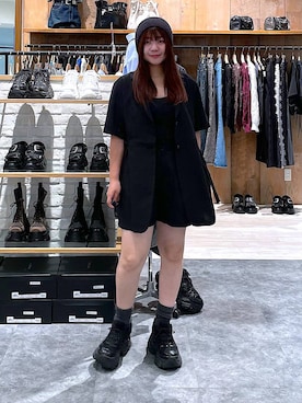 「PAGEBOY（ページボーイ）のルーズサマービーニー（ニットキャップ/ビーニー、グレー系）」を使った、keinnna79さん（レディース）の夏コーディネート