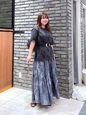 「PAGEBOY（ページボーイ）の【ステンレス素材】ロングボールチェーンネックレス（ネックレス）」を使った、keinnna79さん（レディース・160cm）の夏コーディネート