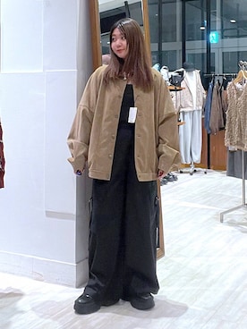 「PBLIM（ページボーイリム）の《UNISEX》ソフトスウェードブルゾン（ブルゾン）」を使った、keinnna79さん（レディース・160cm）の秋コーディネート