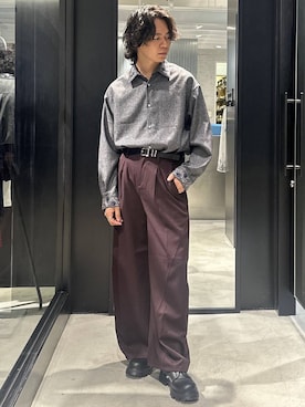 「HARE（ハレ）のラギッドソールZIPシューズ(HARE)（ローファー、ブラック系）」を使った、おざさん（メンズ・172cm）の夏コーディネート