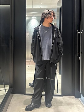 「HARE（ハレ）の2WAY-ZIPカーゴパンツ(HARE)（カーゴパンツ）」を使った、おざさん（メンズ・172cm）の夏コーディネート