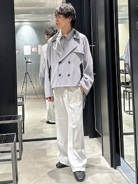 「HARE（ハレ）のアイテム（スラックス）」を使った、おざさん（メンズ・172cm）の春コーディネート