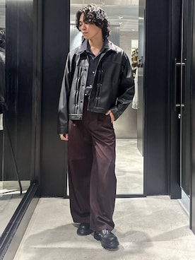 「HARE（ハレ）のラギッドソールZIPシューズ(HARE)（ローファー、ブラック系）」を使った、おざさん（メンズ・172cm）の夏コーディネート