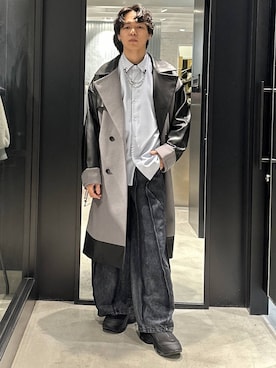 「アイテム（トレンチコート）」を使った、おざさん（メンズ・172cm・20代）の冬コーディネート