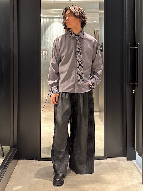 【未着用】HARE ジャガードネクタイツキシャツLS HARE シャツ ジャガードネクタイツキシャツLS(HARE) メンズ