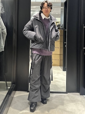 「HARE」｜「アイテム（ダウンジャケット/コート）」を使った、おざさん（メンズ・172cm）の冬コーディネート