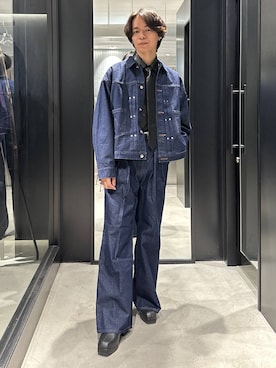 「HARE（ハレ）のアイテム（デニムジャケット）」を使った、おざさん（メンズ・172cm）の秋コーディネート
