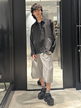 「HARE（ハレ）のアイテム（スラックス）」を使った、おざさん（メンズ・172cm）の春コーディネート