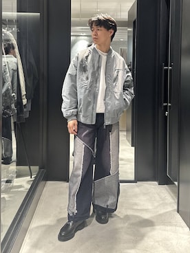 「アイテム（MA-1）」を使った、おざさん（メンズ・172cm）の秋コーディネート