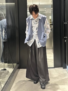 「HARE（ハレ）のアイテム（ベスト）」を使った、おざさん（メンズ・172cm）の春コーディネート