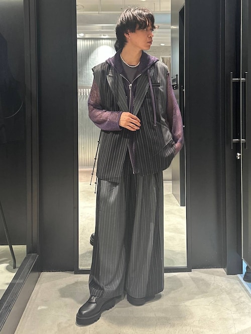 HARE/セットアップ/サイコウチクワイドトラウザー/ストライプシャツ HARE/セットアップ/サイコウチクワイドトラウザー/ストライプ