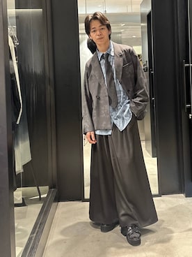 「HARE（ハレ）の【SET UP対応】TOROMIダブルジャケット(HARE)（テーラードジャケット、グレー系）」を使った、おざさん（メンズ・172cm）の春コーディネート