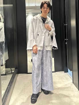 「HARE（ハレ）のステンレスチェーンネックレス(HARE)（ネックレス、シルバー系）」を使った、おざさん（メンズ・172cm）の春コーディネート