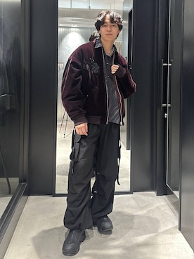 「アイテム（カーゴパンツ）」を使った、おざさん（メンズ・172cm・20代）の冬コーディネート