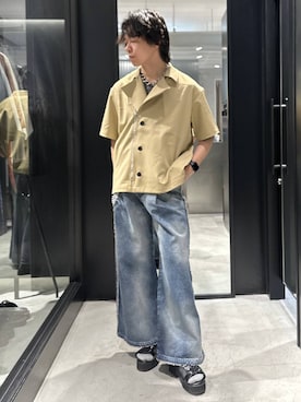 「HARE（ハレ）のシャークソールメッシュブーサン(HARE)（サンダル、ブラック系）」を使った、おざさん（メンズ・172cm）の夏コーディネート