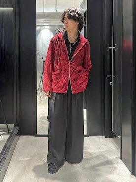 「HARE（ハレ）の【接触冷感】アソートキリカエハーフZIPカット(HARE)（Tシャツ/カットソー、ブラック系）」を使った、おざさん（メンズ・172cm）の夏コーディネート