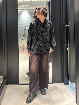 「アイテム（デニムパンツ、レッド系）」を使った、おざさん（メンズ・172cm）の秋コーディネート