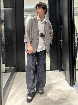 「HARE（ハレ）の【SET UP対応】トランジションジャケット(HARE)（テーラードジャケット、グレー系）」を使った、おざさん（メンズ・172cm）の春コーディネート