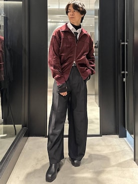 「アイテム（ブルゾン）」を使った、おざさん（メンズ・172cm）の秋コーディネート