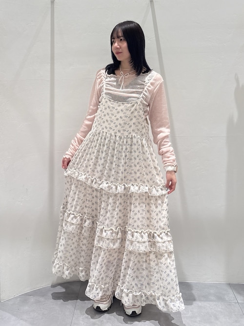 花柄ティアードキャミワンピース（ワンピース）｜w closet（ダブル