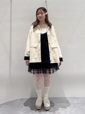 「w closet（ダブルクローゼット）のアイテム（ジャケット/アウター）」を使った、mayuさん（レディース・158cm）の春コーディネート