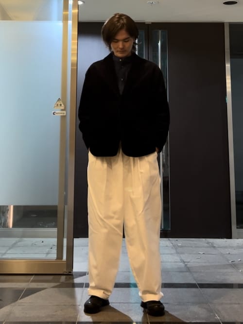 FREAK'S STORE ネイビービッグシルエットコーデュロイセットアップ L FREAKS STORE ネイビービッグシルエットコーデュロイセットアップ L