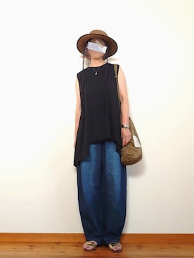 「アイテム（バッグ、グリーン系）」を使った、karen718さん（レディース・160cm）の夏コーディネート