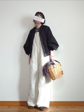 「Libra Cue（リブラ キュー）のアイテム（MA-1）」を使った、karen718さん（レディース・160cm）の春コーディネート