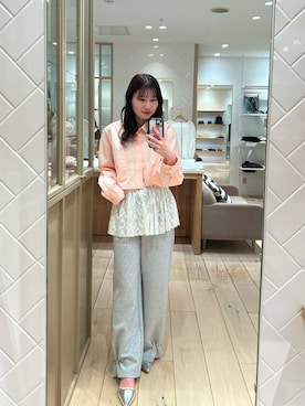 「mystic（ミスティック）のワイドショートシャツ（シャツ/ブラウス、ピンク系）」を使った、Takaraさん（レディース・166cm）の春コーディネート