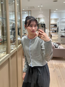 「mystic（ミスティック）のカラービーズネックレス（ネックレス、レッド系）」を使った、Takaraさん（レディース・166cm）の秋コーディネート