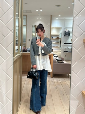 「mystic（ミスティック）のボウタイスキッパーブラウス（シャツ/ブラウス）」を使った、Takaraさん（レディース・166cm）の秋コーディネート