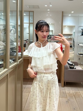 「mystic（ミスティック）のワイドラウンドチョーカー（チョーカー、シルバー系）」を使った、Takaraさん（レディース・166cm）の夏コーディネート