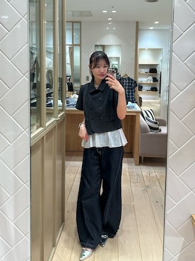 「アイテム（ブルゾン、グレー系）」を使った、Takaraさん（レディース・166cm）の秋コーディネート
