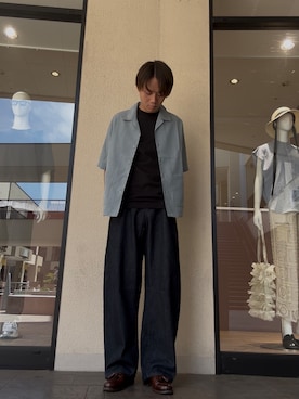「ITEMS URBANRESEARCH（アイテムズ アーバンリサーチ）のアイテム（デニムパンツ）」を使った、nishidaさん（メンズ・170cm）の夏コーディネート